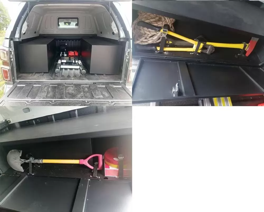Pickup Isuzu D-MAX modifié avec auvent étanche amovible pour un stockage sécurisé du fret
