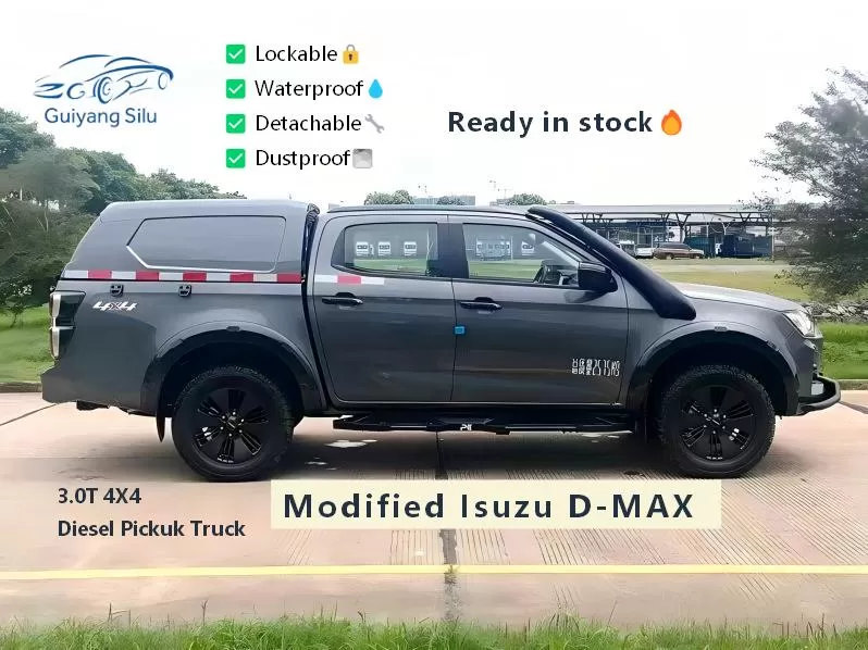 Pickup Isuzu D-MAX modifié avec auvent étanche amovible pour un stockage sécurisé du fret